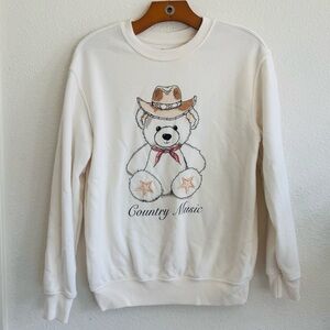 Zoe + Liv White Country Music Bear Sweater
